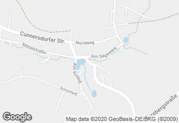 Karte mit Standort von Bäckerei und Eiscafé  Hübner