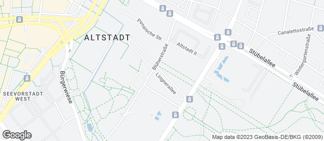 Karte mit Standort von Mühle und Bäckerei Bärenhecke Bäckermobil Wochenmarkt Lingnerallee