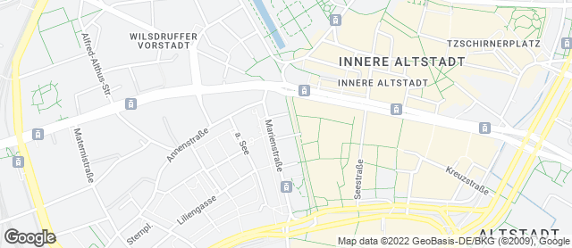 Karte mit Standort von Bäckerei Dreißig GmbH & Co. KG Cafe DD Wallstraße