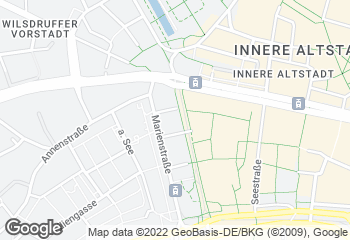 Karte mit Standort von Bäckerei Dreißig GmbH & Co. KG Cafe DD Wallstraße