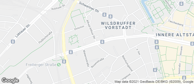 Karte mit Standort von Dresdner Backhaus -  Fachgeschäft Freiberger Str. 6