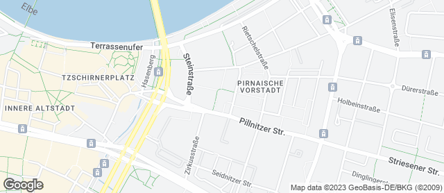 Karte mit Standort von Mühle und Bäckerei Bärenhecke Filiale im Netto-Markt Dresden-Pirnaische Vorstadt