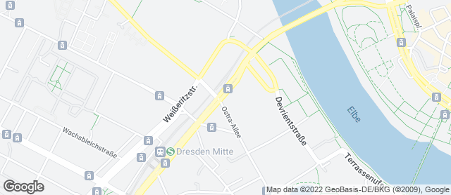 Karte mit Standort von Bäckerei Walther - Service Store DB im Bahnhof Dresden Mitte