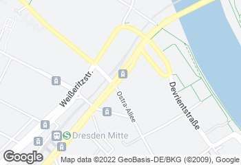 Karte mit Standort von Bäckerei Walther - Service Store DB im Bahnhof Dresden Mitte
