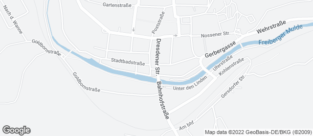 Karte mit Standort von Bäckerei Körner GmbH Roßwein