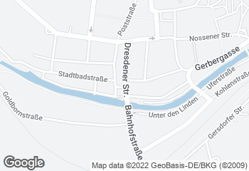 Karte mit Standort von Bäckerei Körner GmbH Roßwein