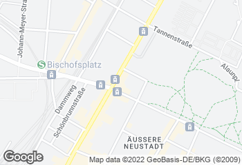 Karte mit Standort von Bäckerei Dreißig GmbH & Co. KG Cafe DD Königsbrücker Str