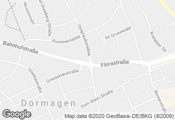 Karte mit Standort von Bäckerei Voosen Dormagen-Mitte
