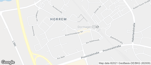 Karte mit Standort von Bäckerei Kraus GmbH - Fil. Horrem