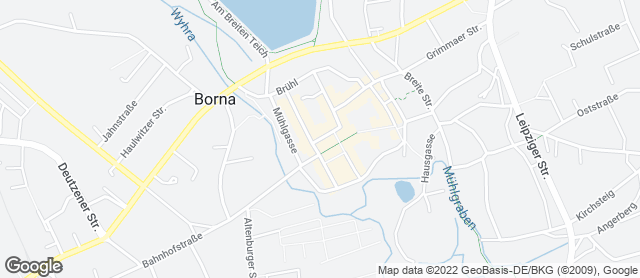 Karte mit Standort von Backhaus Hennig GmbH  Fachgeschäft Borna
