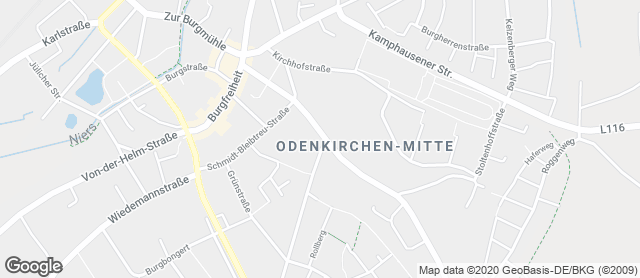 Karte mit Standort von Bäckerei S. Weyers GmbH Filiale in Odenkirchen