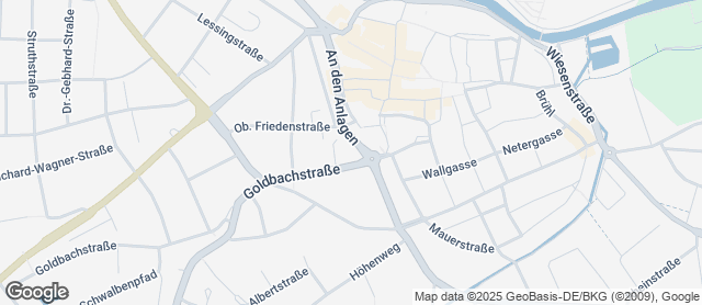 Karte mit Standort von Bäckerei Wolf Fil. Goldbachstraße