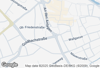 Karte mit Standort von Bäckerei Wolf Fil. Goldbachstraße