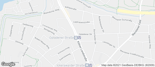 Karte mit Standort von Dein Stadtbäcker Opladener Straße 2
