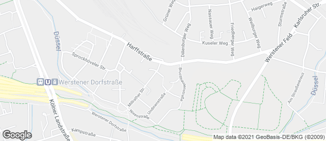 Karte mit Standort von Dein Stadtbäcker Milrather Straße 52 gegenüber Classic Remise