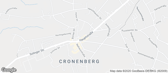 Karte mit Standort von Policks Backstube - Cronenberg