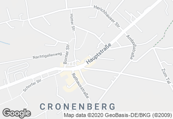 Karte mit Standort von Policks Backstube - Cronenberg