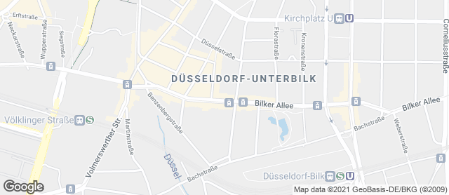 Karte mit Standort von Dein Stadtbäcker Bilker Allee 68
