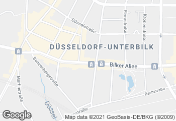 Karte mit Standort von Dein Stadtbäcker Bilker Allee 68