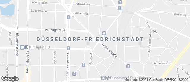 Karte mit Standort von Dein Stadtbäcker Hüttenstraße 63
