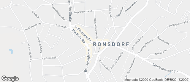 Karte mit Standort von Policks Backstube - Ronsdorf