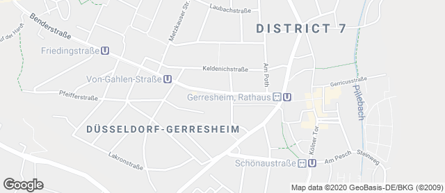 Karte mit Standort von Benderstraße