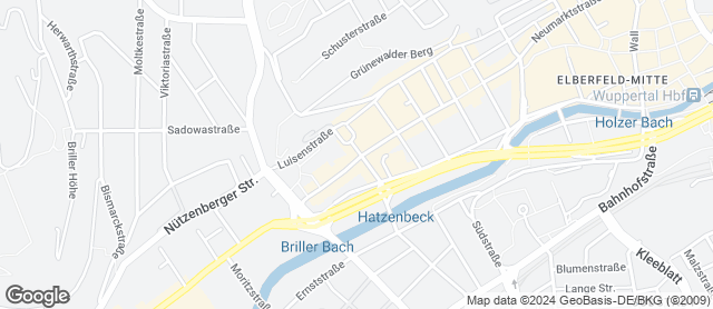 Karte mit Standort von Spezialitäten Bäckerei & Konditorei Behmer - Friedrich-Ebert-Str. / Wuppertal