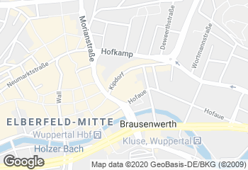 Karte mit Standort von Bäckerei Die 2 im Akzenta Wuppertal Elberfeld ECE Center
