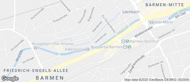 Karte mit Standort von Bäckerei Die 2 im Akzenta Wuppertal Barmen