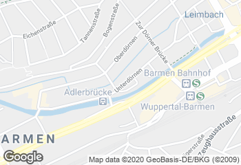 Karte mit Standort von Bäckerei Die 2 im Akzenta Wuppertal Barmen