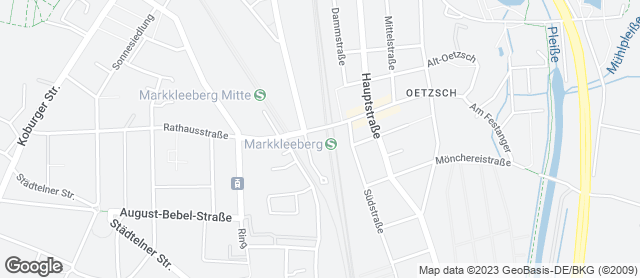Karte mit Standort von Wendl GmbH Konditorei & Bäckerei, Filiale Bahnhof Markkleeberg