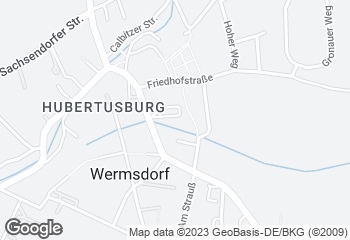 Karte mit Standort von Bäckerei Jung Wermsdorf