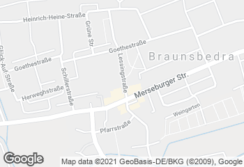Karte mit Standort von Bäckerei und Konditorei Helge Sommerwerk, Fachgeschäft Braunsbedra