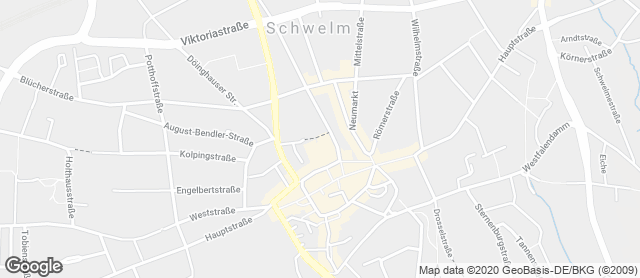 Karte mit Standort von Bäckerei Die 2 im Schwelm Center