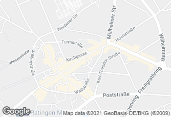Karte mit Standort von Ihr Bäcker Schüren, Bäckerei Filiale "Ratingen"