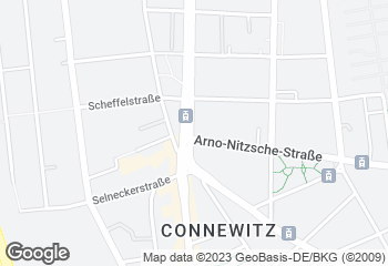Karte mit Standort von LUKAS Bäcker am Connewitzer Kreuz