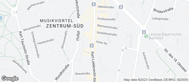 Karte mit Standort von Wendl GmbH Konditorei & Bäckerei, Filiale Karl-Liebknecht-Straße 13a