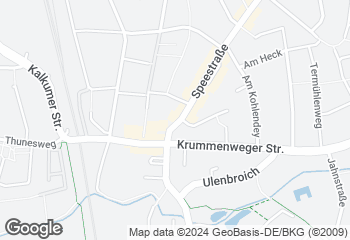 Karte mit Standort von Spezialitäten Bäckerei & Konditorei Behmer - Ratingen Lintorf