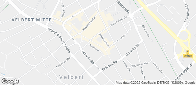 Karte mit Standort von Policks Backstube - Standort Velbert