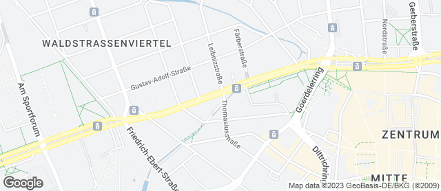 Karte mit Standort von Wendl GmbH, Konditorei & Bäckerei, Filiale Thomasiusstraße