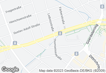 Karte mit Standort von Wendl GmbH, Konditorei & Bäckerei, Filiale Thomasiusstraße
