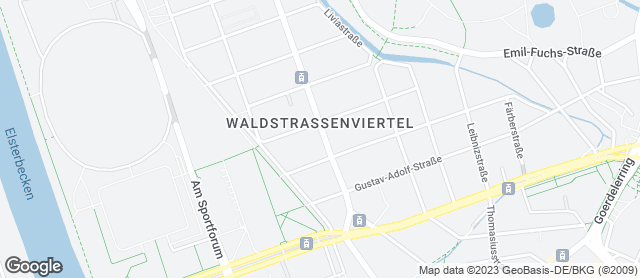 Karte mit Standort von LUKAS Bäcker Waldstraße Leipzig