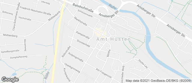 Karte mit Standort von BrotCafe in Hüsten