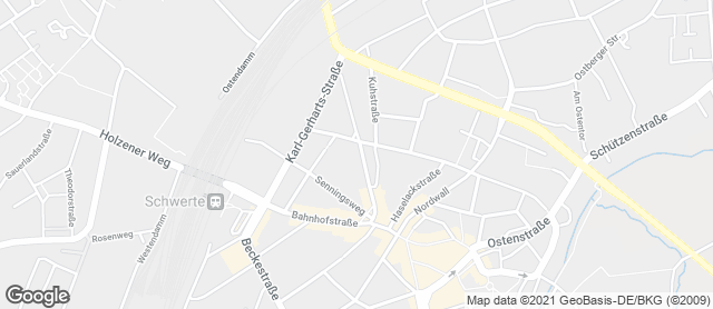 Karte mit Standort von Bäckermeister GROBE - Schwerte Rathausstraße