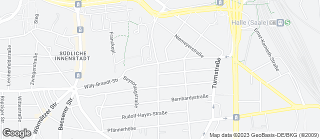 Karte mit Standort von Backhaus Hennig GmbH Backcafé Halle
