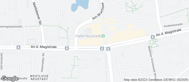 Karte mit Standort von Wendl GmbH Konditorei & Bäckerei, Filiale im Neustadt Centrum Halle