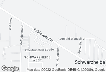 Karte mit Standort von Bäckerei Dreißig GmbH & Co. KG NETTO Schwarzheide