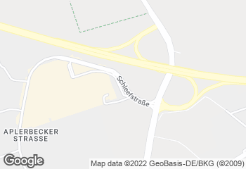 Karte mit Standort von Bäckermeister GROBE - Bauhaus Schleefstraße