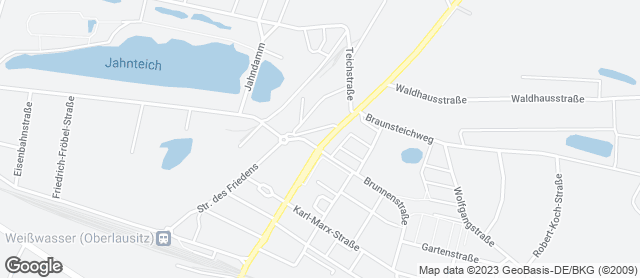 Karte mit Standort von Bäckerei Dreißig Café Weißwasser Drive-in