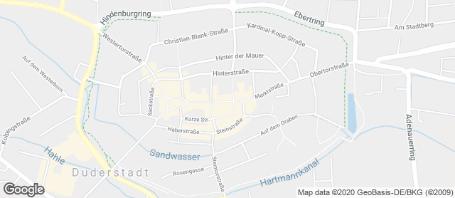 Karte mit Standort von Duderstadt  Rathauscafé